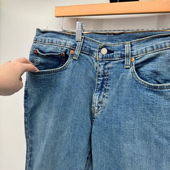 Levi's 511 Jeans Mens 34x34 (33x33 ACTUAL) Slim Fit Blue Denim Faded Wash - Picture 8 of 9